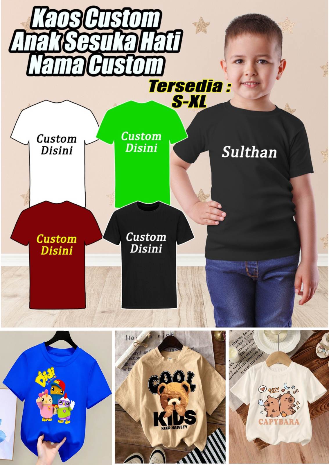 KAOS CUSTOM ANAK KATUN COMBED